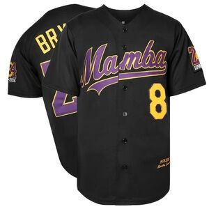 Kobe Bryant Mamba Los Angeles Dodgers / Lakers Baseball Jersey Black Stitched